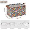 ALAZA Cartoon Strawberry White Flower Rectangular Closet Storage Box Storage Bin Basket Storage Cube with Leather Handles Nursery Storage Laundry Hamper 2 Piece view 3