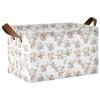 ALAZA Elephant on White Rectangular Closet Storage Box Storage Bin Basket Storage Cube with Leather Handles Nursery Storage Laundry Hamper 2 Piece view 1