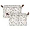 ALAZA Elephant on White Rectangular Closet Storage Box Storage Bin Basket Storage Cube with Leather Handles Nursery Storage Laundry Hamper 2 Piece view 2