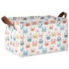 ALAZA Cartoon Crab Rectangular Closet Storage Box Storage Bin Basket Storage Cube with Leather Handles Nursery Storage Laundry Hamper 2 Piece view 1