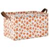 ALAZA Plumeria Flower Floral White Rectangular Closet Storage Box Storage Bin Basket Storage Cube with Leather Handles Nursery Storage Laundry Hamper 2 Piece view 1