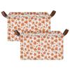 ALAZA Plumeria Flower Floral White Rectangular Closet Storage Box Storage Bin Basket Storage Cube with Leather Handles Nursery Storage Laundry Hamper 2 Piece view 2