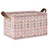 ALAZA Cat Kitten Star Rectangular Closet Storage Box Storage Bin Basket Storage Cube with Leather Handles Nursery Storage Laundry Hamper 2 Piece view 1