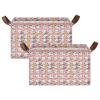 ALAZA Cat Kitten Star Rectangular Closet Storage Box Storage Bin Basket Storage Cube with Leather Handles Nursery Storage Laundry Hamper 2 Piece view 2