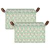 ALAZA Cartoon Hamster Leaves Rectangular Closet Storage Box Storage Bin Basket Storage Cube with Leather Handles Nursery Storage Laundry Hamper 2 Piece view 2