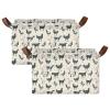 ALAZA Chicken Horse Rooster Rectangular Closet Storage Box Storage Bin Basket Storage Cube with Leather Handles Nursery Storage Laundry Hamper 2 Piece view 2