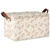 ALAZA Hipster Hamster Flower Floralhippo Rectangular Closet Storage Box Storage Bin Basket Storage Cube with Leather Handles Nursery Storage Laundry Hamper 2 Piece view 1