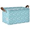 ALAZA Cartoon Dolphin Blue Rectangular Closet Storage Box Storage Bin Basket Storage Cube with Leather Handles Nursery Storage Laundry Hamper 2 Piece view 1
