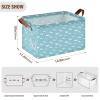 ALAZA Cartoon Dolphin Blue Rectangular Closet Storage Box Storage Bin Basket Storage Cube with Leather Handles Nursery Storage Laundry Hamper 2 Piece view 3