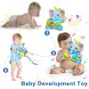 Baby Elephant Musical Stuffed Animals Toy with Light-Up Music & Crinkle,Infant Bilingual Early Learning Education Toys,1st Easter Basket Shower Stuffers for 0-3-6-12+ Months Boy Girl Gifts,Blue view 2