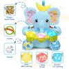 Baby Elephant Musical Stuffed Animals Toy with Light-Up Music & Crinkle,Infant Bilingual Early Learning Education Toys,1st Easter Basket Shower Stuffers for 0-3-6-12+ Months Boy Girl Gifts,Blue view 3