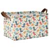 ALAZA Dinosaur Star Polka Dots Rectangular Closet Storage Box Storage Bin Basket Storage Cube with Leather Handles Nursery Storage Laundry Hamper 2 Piece view 1