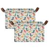 ALAZA Dinosaur Star Polka Dots Rectangular Closet Storage Box Storage Bin Basket Storage Cube with Leather Handles Nursery Storage Laundry Hamper 2 Piece view 2