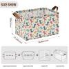 ALAZA Dinosaur Star Polka Dots Rectangular Closet Storage Box Storage Bin Basket Storage Cube with Leather Handles Nursery Storage Laundry Hamper 2 Piece view 3