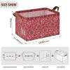 ALAZA Cartoon Red Cherry Rectangular Closet Storage Box Storage Bin Basket Storage Cube with Leather Handles Nursery Storage Laundry Hamper 2 Piece view 3