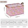 ALAZA Bear Rainbow Flower Floral Rectangular Closet Storage Box Storage Bin Basket Storage Cube with Leather Handles Nursery Storage Laundry Hamper 2 Piece view 3