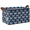 ALAZA Blue Butterfly Black Rectangular Closet Storage Box Storage Bin Basket Storage Cube with Leather Handles Nursery Storage Laundry Hamper 2 Piece view 1