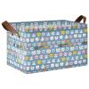 ALAZA Cat Kitten Star Blue Rectangular Closet Storage Box Storage Bin Basket Storage Cube with Leather Handles Nursery Storage Laundry Hamper 2 Piece view 1