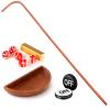 Leyndo Craps Stick Tabletop Game Set, Includes 36" Craps Rattan Stick, Casino Grade AAA 19mm Dice, Dice Boat Tray, 3" ON/Off Poker Button for Game Table view 1