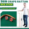Leyndo Craps Stick Tabletop Game Set, Includes 36" Craps Rattan Stick, Casino Grade AAA 19mm Dice, Dice Boat Tray, 3" ON/Off Poker Button for Game Table view 2