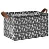 ALAZA Duck on Black Animal Rectangular Closet Storage Box Storage Bin Basket Storage Cube with Leather Handles Nursery Storage Laundry Hamper 2 Piece view 1