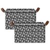 ALAZA Duck on Black Animal Rectangular Closet Storage Box Storage Bin Basket Storage Cube with Leather Handles Nursery Storage Laundry Hamper 2 Piece view 2