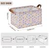 ALAZA Butterfly Blue Yellow Rectangular Closet Storage Box Storage Bin Basket Storage Cube with Leather Handles Nursery Storage Laundry Hamper 2 Piece view 3
