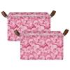 ALAZA 3D Seashells Rectangular Closet Storage Box Storage Bin Basket Storage Cube with Leather Handles Nursery Storage Laundry Hamper 2 Piece view 2