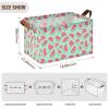ALAZA Watermelon Blue Rectangular Closet Storage Box Storage Bin Basket Storage Cube with Leather Handles Nursery Storage Laundry Hamper 2 Piece view 3