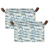 ALAZA Blue Shark Cartoon Rectangular Closet Storage Box Storage Bin Basket Storage Cube with Leather Handles Nursery Storage Laundry Hamper 2 Piece view 2