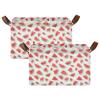 ALAZA 3D Watermelon Red White Rectangular Closet Storage Box Storage Bin Basket Storage Cube with Leather Handles Nursery Storage Laundry Hamper 2 Piece view 2