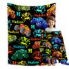Personalized Custom Colorful Game Truck Name Blanket for Boys & Girls, Soft Cozy Swaddle Newborn Receiving Blanket with Name, Christmas Birthday Gift 30''x 40'' view 1