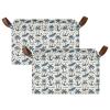 ALAZA Cartoon Palm Tree Anchor Rectangular Closet Storage Box Storage Bin Basket Storage Cube with Leather Handles Nursery Storage Laundry Hamper 2 Piece view 2
