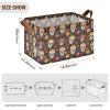 ALAZA Blossom Skull Head Dia De Los Muertos Rectangular Closet Storage Box Storage Bin Basket Storage Cube with Leather Handles Nursery Storage Laundry Hamper 2 Piece view 3