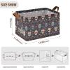 ALAZA Sugar Skull Flower Floral Black Rectangular Closet Storage Box Storage Bin Basket Storage Cube with Leather Handles Nursery Storage Laundry Hamper 2 Piece view 3