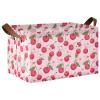 ALAZA Cherry Fruit Flower Rectangular Closet Storage Box Storage Bin Basket Storage Cube with Leather Handles Nursery Storage Laundry Hamper 2 Piece view 1
