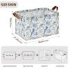 ALAZA Peacock Blue Flower Floral Rectangular Closet Storage Box Storage Bin Basket Storage Cube with Leather Handles Nursery Storage Laundry Hamper 2 Piece view 3