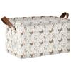 ALAZA Sheep Flower Rooster Rectangular Closet Storage Box Storage Bin Basket Storage Cube with Leather Handles Nursery Storage Laundry Hamper 2 Piece view 1