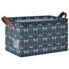 ALAZA Butterfly Flower Blue Black Rectangular Closet Storage Box Storage Bin Basket Storage Cube with Leather Handles Nursery Storage Laundry Hamper 2 Piece view 1