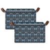 ALAZA Butterfly Flower Blue Black Rectangular Closet Storage Box Storage Bin Basket Storage Cube with Leather Handles Nursery Storage Laundry Hamper 2 Piece view 2