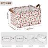 ALAZA Cherry Fruit Leaves on White Rectangular Closet Storage Box Storage Bin Basket Storage Cube with Leather Handles Nursery Storage Laundry Hamper 2 Piece view 3
