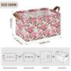 ALAZA Chic Rose Flower Floral Rectangular Closet Storage Box Storage Bin Basket Storage Cube with Leather Handles Nursery Storage Laundry Hamper 2 Piece view 3