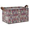 ALAZA Day of The Dead Floral Sugar Skull Rectangular Closet Storage Box Storage Bin Basket Storage Cube with Leather Handles Nursery Storage Laundry Hamper 2 Piece view 1