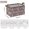 ALAZA Day of The Dead Floral Sugar Skull Rectangular Closet Storage Box Storage Bin Basket Storage Cube with Leather Handles Nursery Storage Laundry Hamper 2 Piece view 3