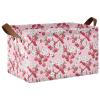 ALAZA Cherry Flower Blossom Floral Rectangular Closet Storage Box Storage Bin Basket Storage Cube with Leather Handles Nursery Storage Laundry Hamper 2 Piece view 1