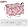 ALAZA Cherry Flower Blossom Floral Rectangular Closet Storage Box Storage Bin Basket Storage Cube with Leather Handles Nursery Storage Laundry Hamper 2 Piece view 3