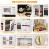 Arlopu Play Kitchen for Kids, Wooden Pretend Toy Kitchen, Large Toodler Cooking Playset w/Cookware, Stove w/Light & Sound, Fabric Boxs, Disinfection Locker, Coffee Maker, Sink, Home Modern Ages 3+ view 3