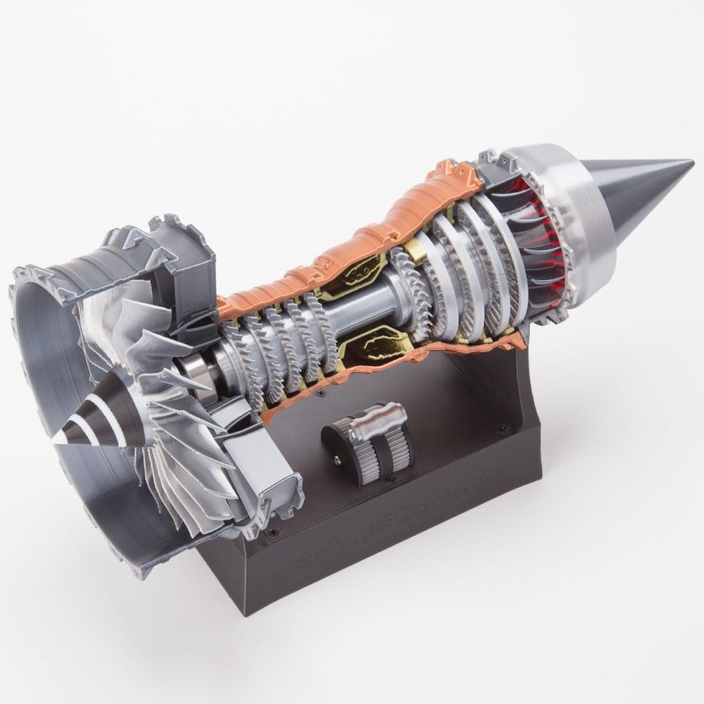 HOENTECH Turbofan Engine Model Kits That Runs, TRENT900 Aero Turbofan Aircraft Engine Model with Electric Light - Build Your Own Turbojet Engine That Works (50PCS+)