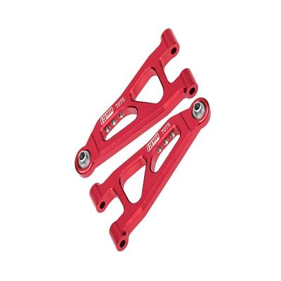 Aluminum 7075 Alloy Front Lower Suspension Arms for Arrma 1/14 Mojave GROM MEGA 380 Brushed 4X4 Small Scale Desert Truck RTR-ARA2104 Upgrades - Red