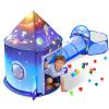 3 in 1 Rocket Ship Play Tent with Tunnel Ball Pit for Kids Space Themed Pop Up Playhouse Indoor Outdoor Astronaut Tent Set Toy Gift for Boys Girls Toddler Baby Child Games Birthday Party view 1